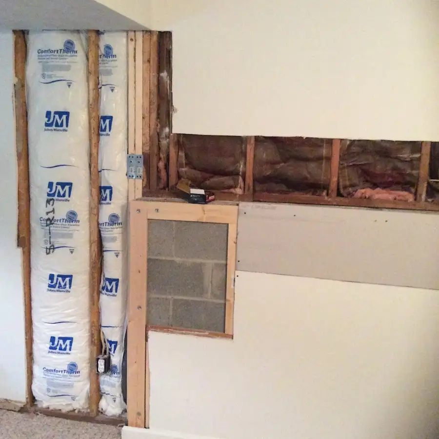 Wall insulation replacement during Basement Flood Cleanup in Sioux City